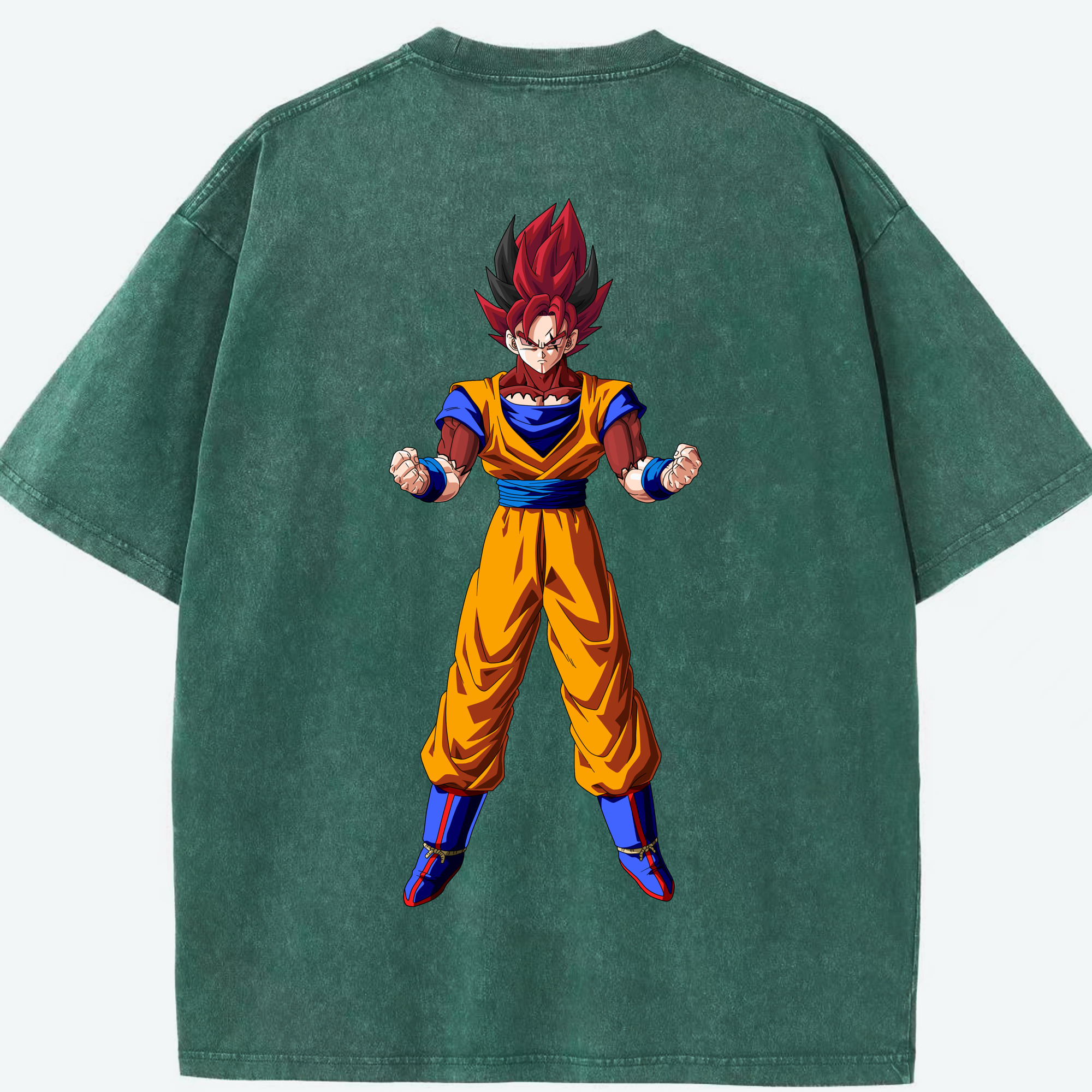 （画像用） ドラゴンボール 孫悟空（そん ごくう）Son Goku カカロット DRAGON BALL Kakarotto 綿100% ヴィンテージ風 半袖Tシャツ（背面プリント）